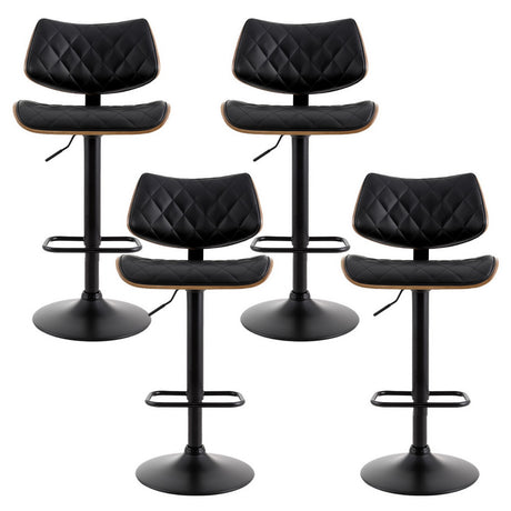 Elegant PU Leather Bar Stools with Gas Lift
