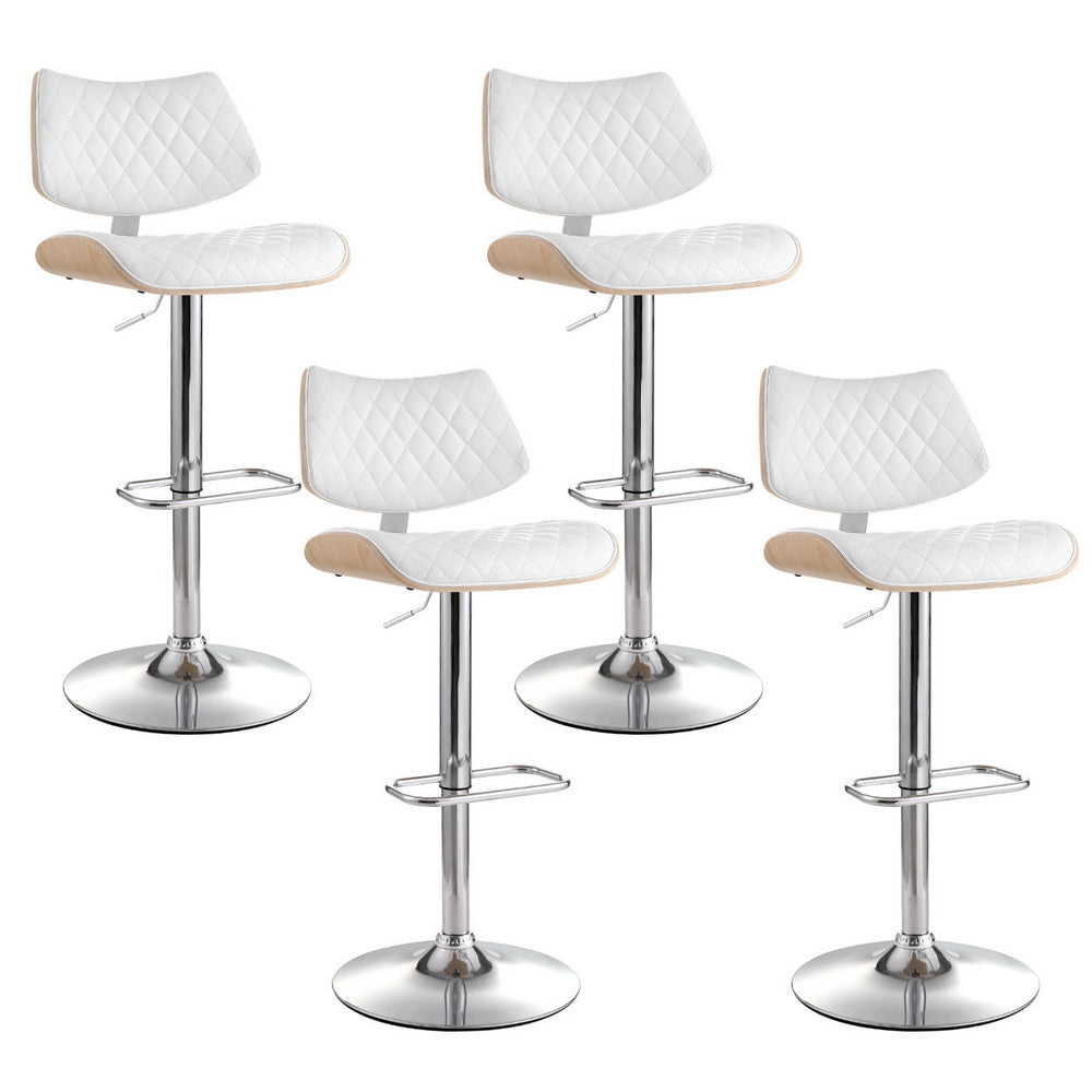 Elegant PU Leather Bar Stools with Gas Lift