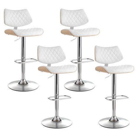 Elegant PU Leather Bar Stools with Gas Lift
