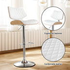 Elegant PU Leather Bar Stools with Gas Lift