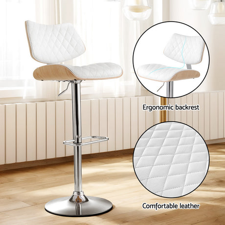 Elegant PU Leather Bar Stools with Gas Lift