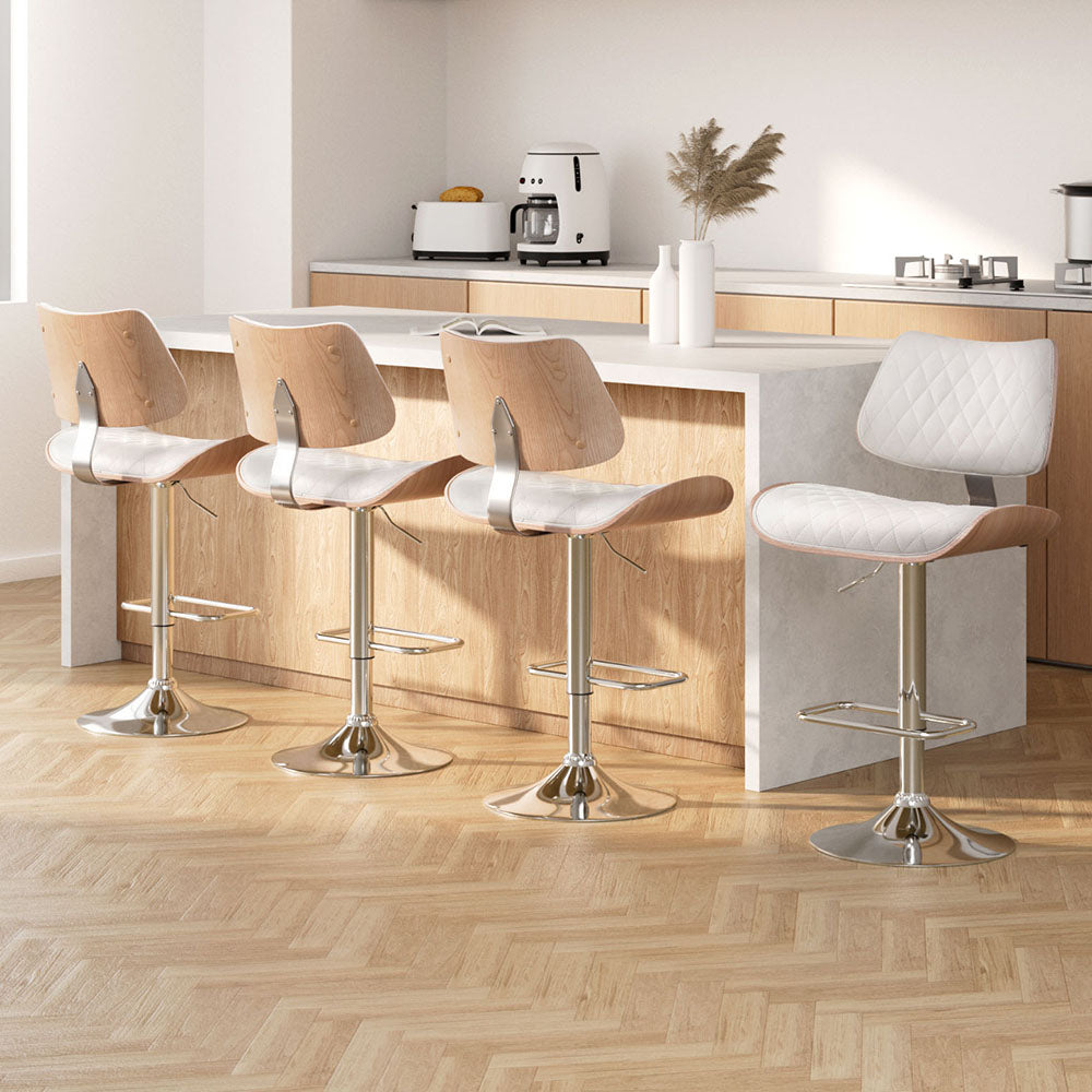 Elegant PU Leather Bar Stools with Gas Lift