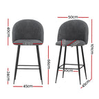 Artiss Fenille Sherpa Bar Stools - Set of 2