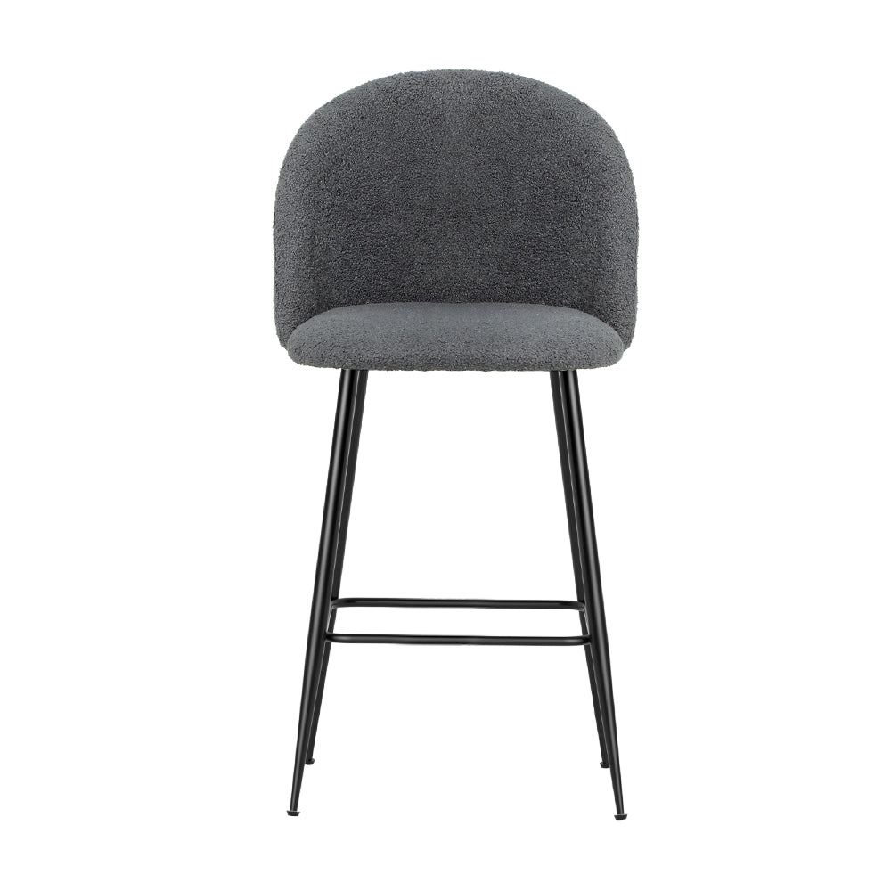 Artiss Fenille Sherpa Bar Stools - Set of 2