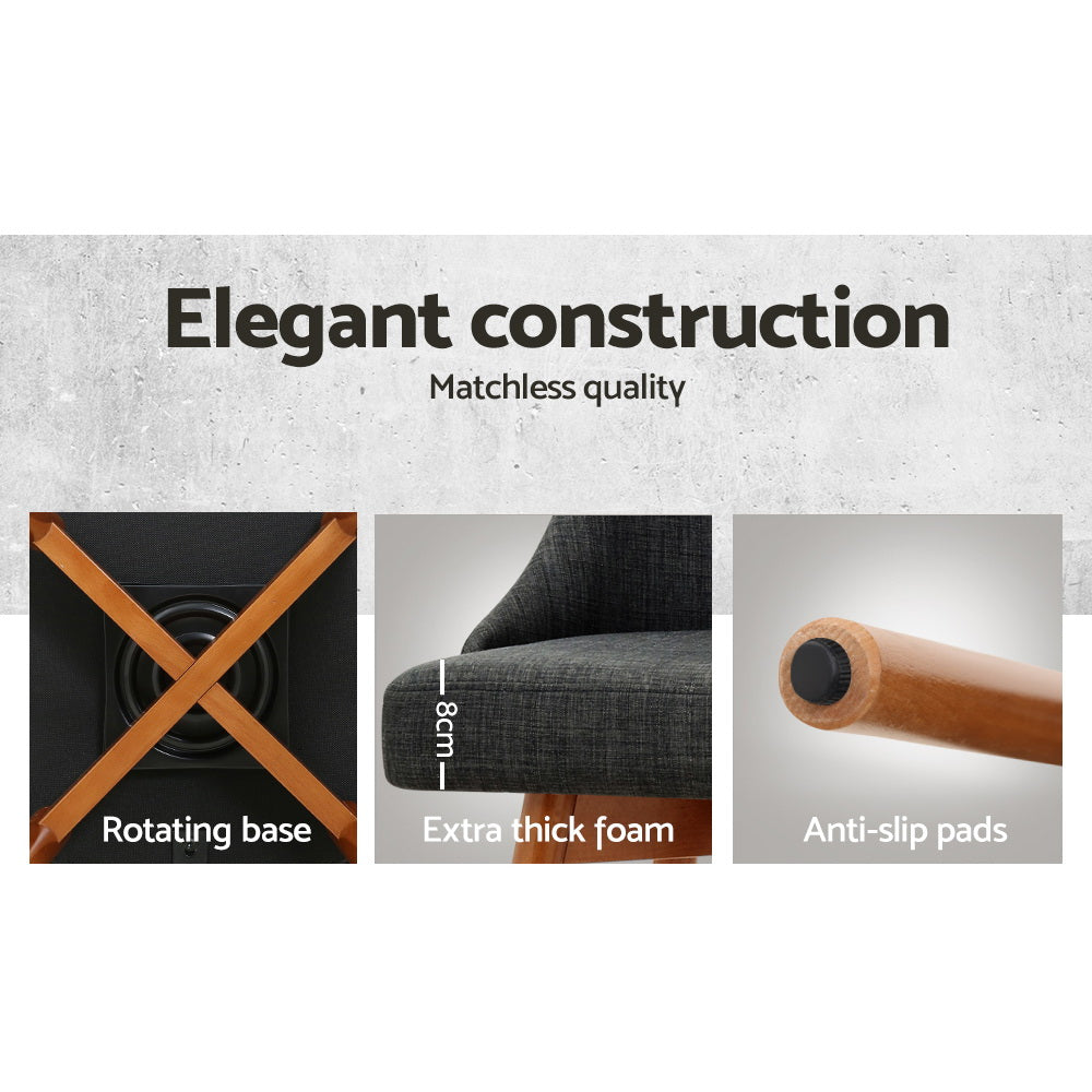 Artiss Swivel Bar Stools with Wooden Legs