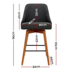 Artiss Charcoal Swivel Bar Stools - 4 Pack