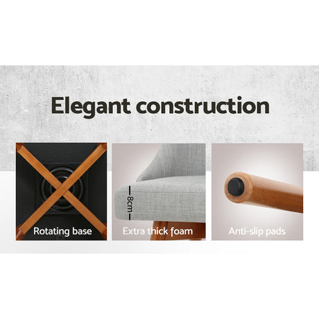 Artiss Swivel Bar Stools with Wooden Legs