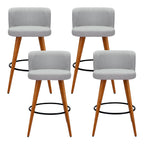 Artiss Light Grey Padded Bar Stools - Set of 4