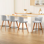 Artiss Light Grey Padded Bar Stools - Set of 4
