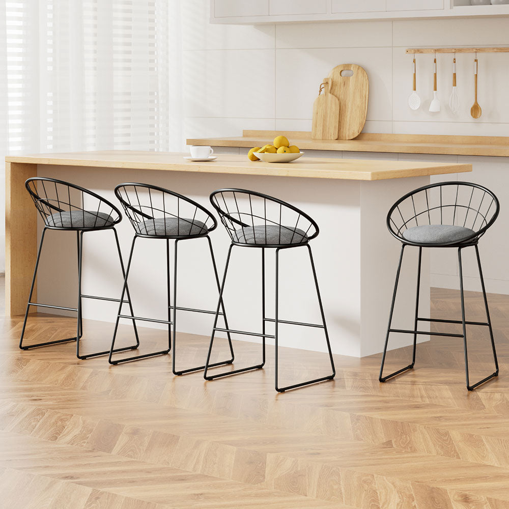 Artiss 4x Modern Black Bar Stools