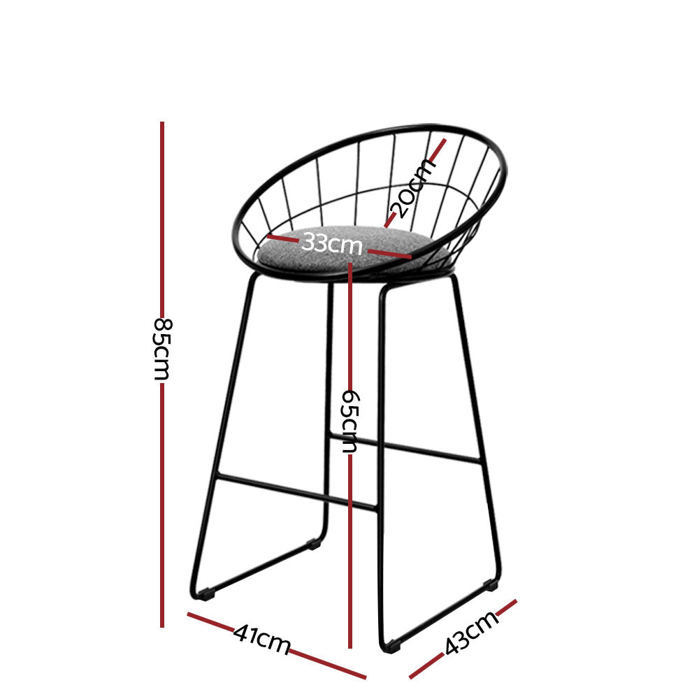 Artiss 4x Modern Black Bar Stools