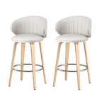Artiss Contoured Leather Bar Stools - Set of 2