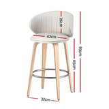 Artiss Contoured Leather Bar Stools - Set of 2