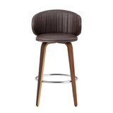 Artiss Contoured Leather Bar Stools - Set of 2