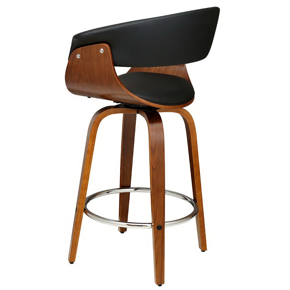 Artiss Swivel Bar Stools - PU Leather & Wood