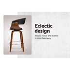 Artiss Swivel Bar Stools - PU Leather & Wood