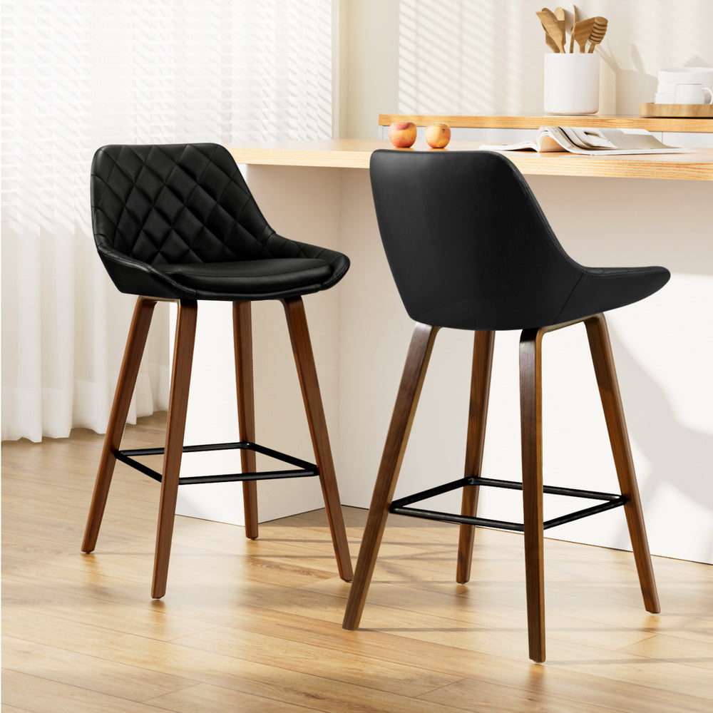 Artiss 2x Elegant PU Leather Bar Stools