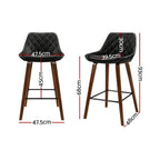 Artiss 2x Elegant PU Leather Bar Stools