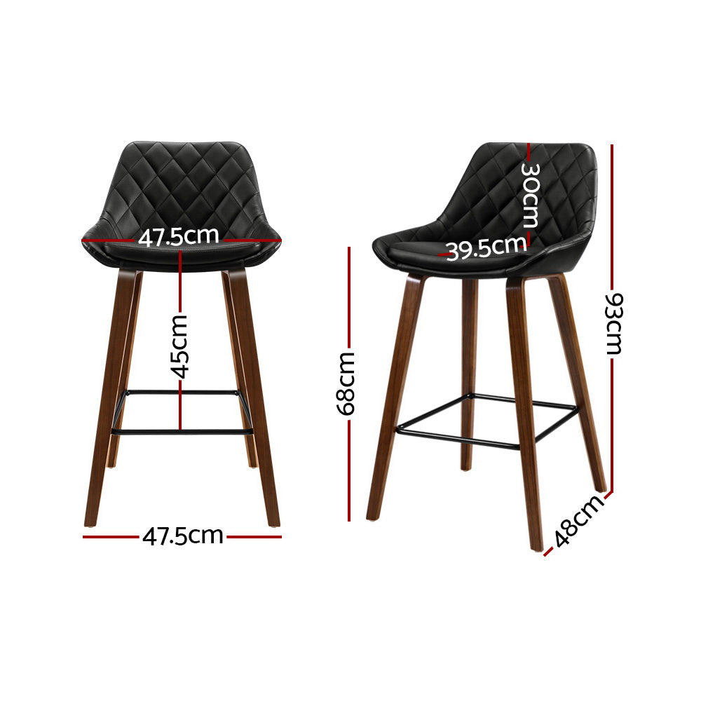 Artiss 2x Elegant PU Leather Bar Stools