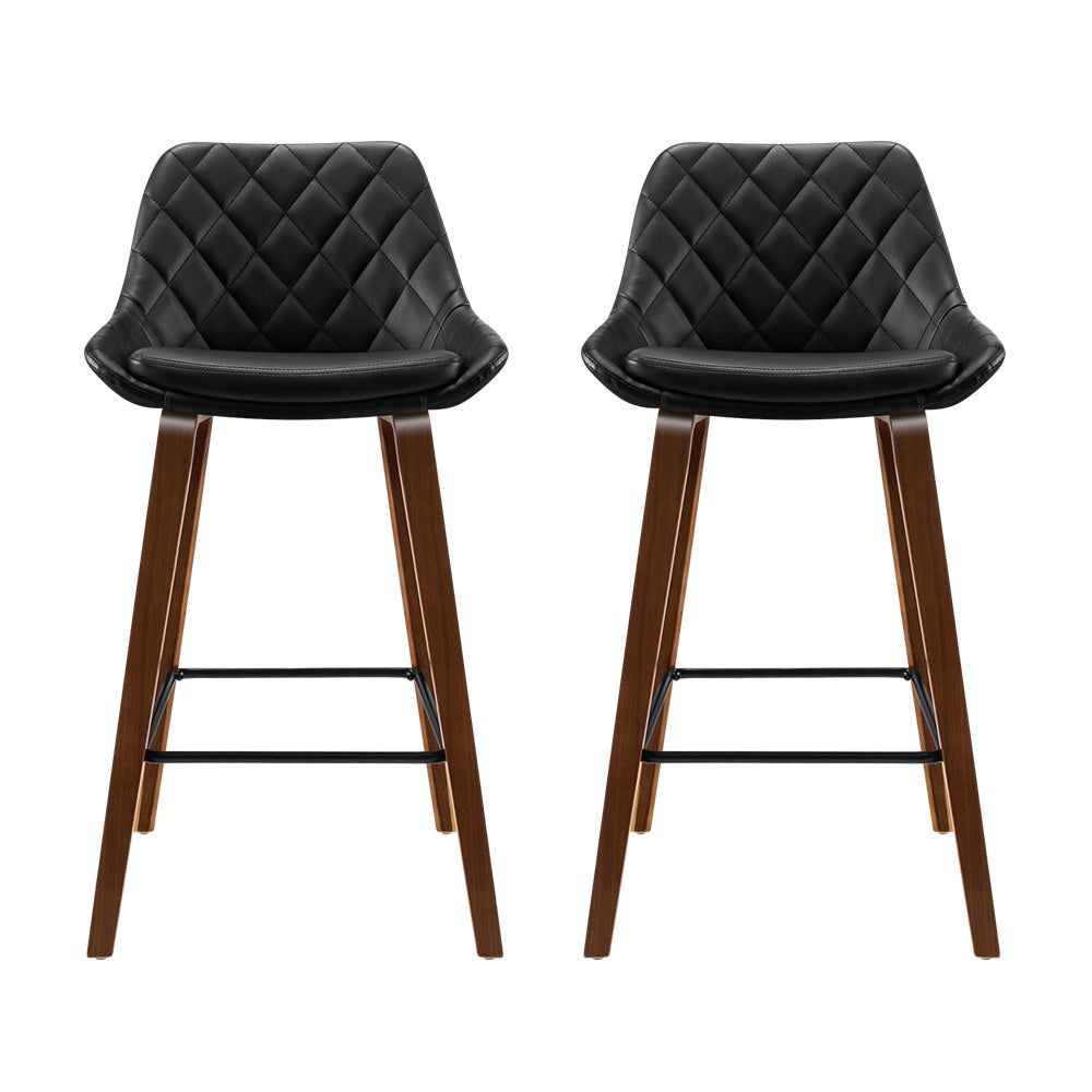 Artiss 2x Elegant PU Leather Bar Stools
