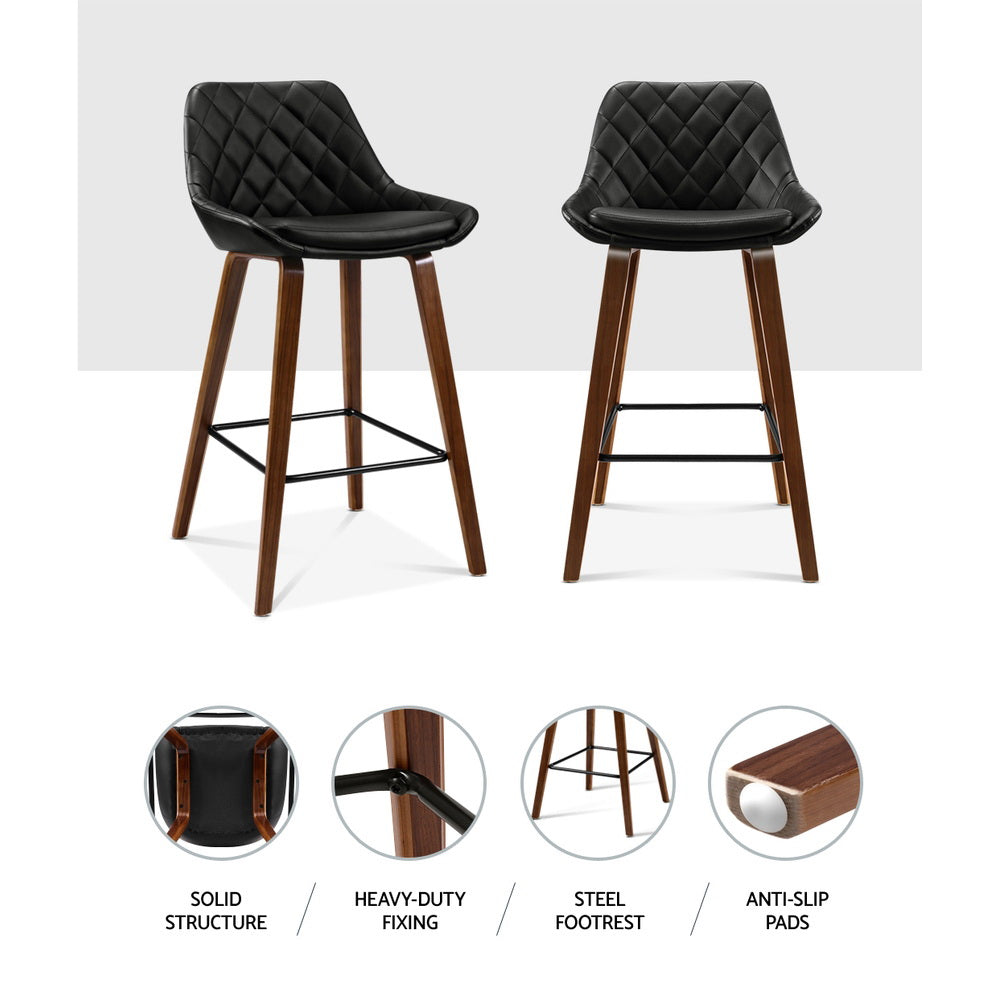 Artiss 2x Elegant PU Leather Bar Stools