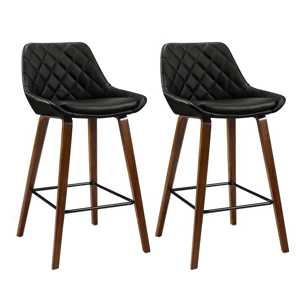Artiss 2x Elegant PU Leather Bar Stools