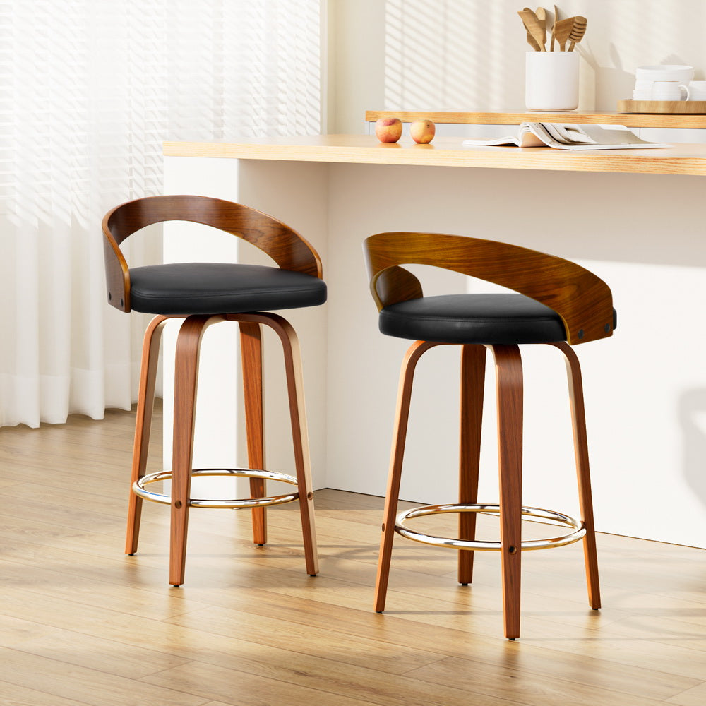 Artiss 2x Elegant Swivel Bar Stools