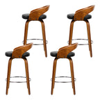 Artiss Walnut Curved Back Bar Stools