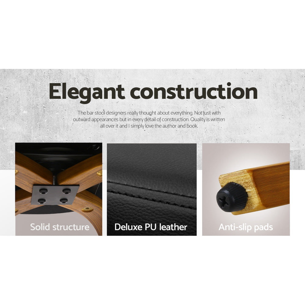 Artiss Walnut Curved Back Bar Stools