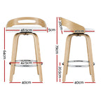 Artiss Swivel Bar Stools with PU Cushion