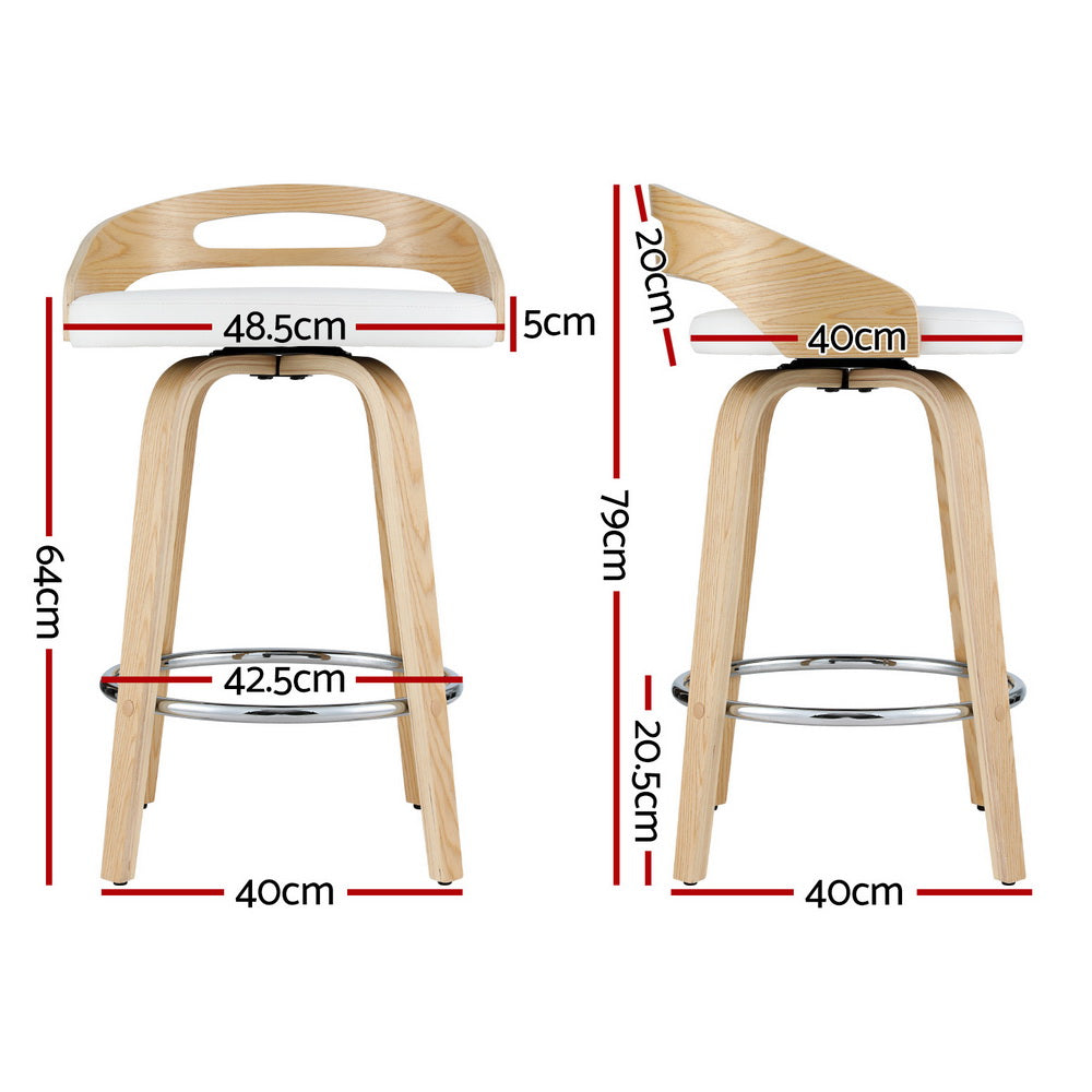 Artiss Swivel Bar Stools with PU Cushion
