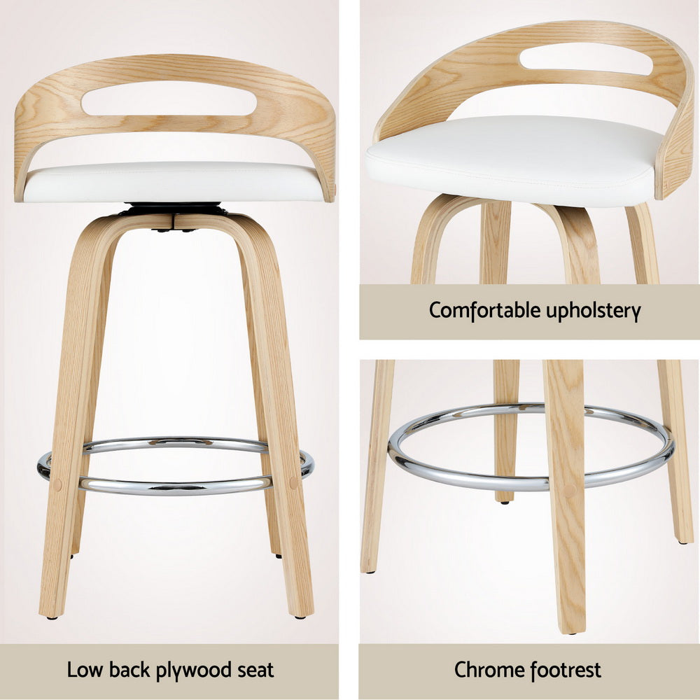 Artiss Swivel Bar Stools with PU Cushion