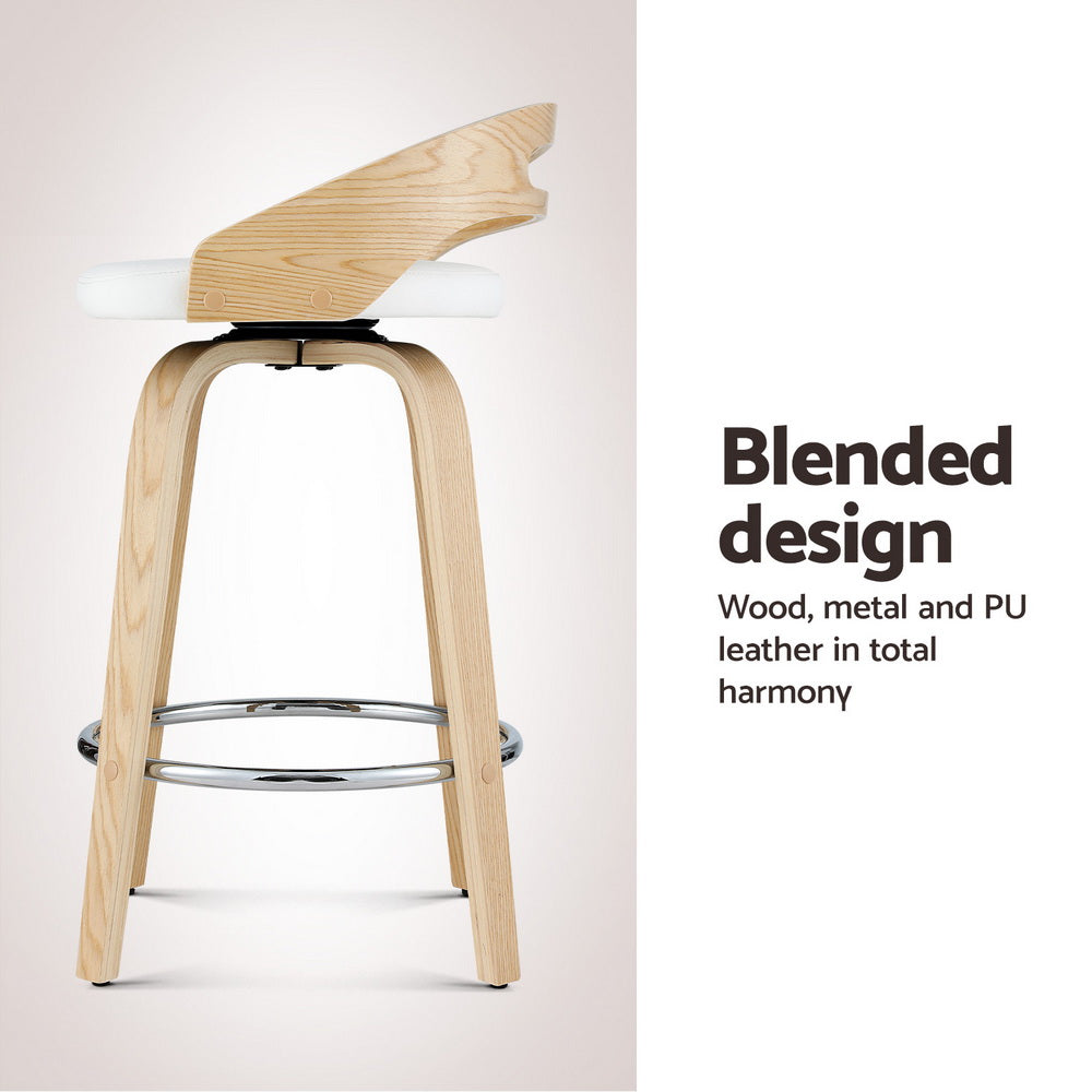 Artiss Swivel Bar Stools with PU Cushion