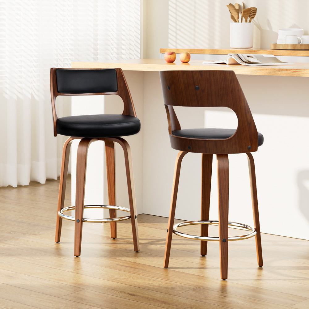 Artiss Modern Swivel Bar Stools - Set of 2