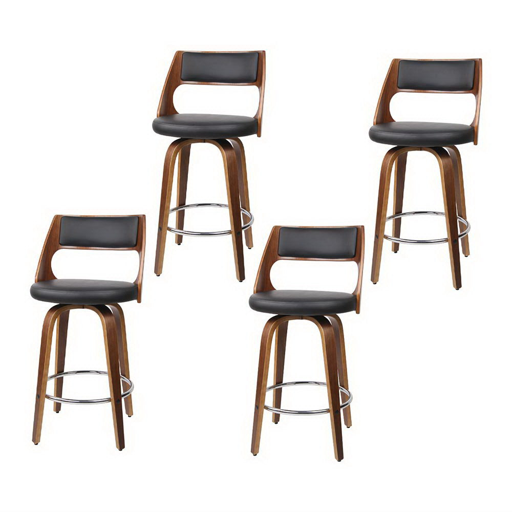 Artiss 4x Swivel Leather Bar Stools