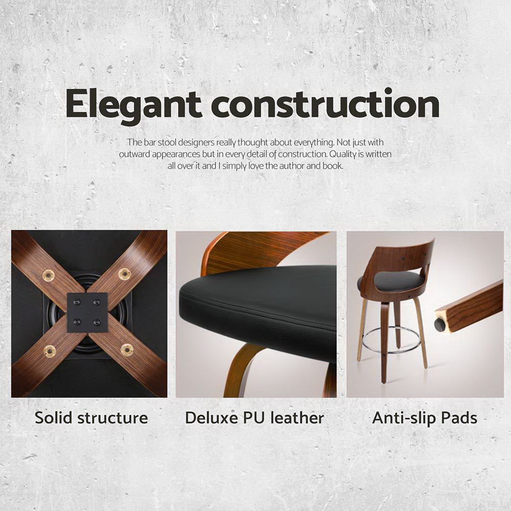 Artiss 4x Swivel Leather Bar Stools