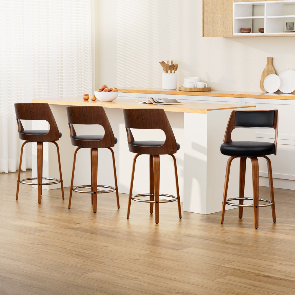 Artiss 4x Swivel Leather Bar Stools
