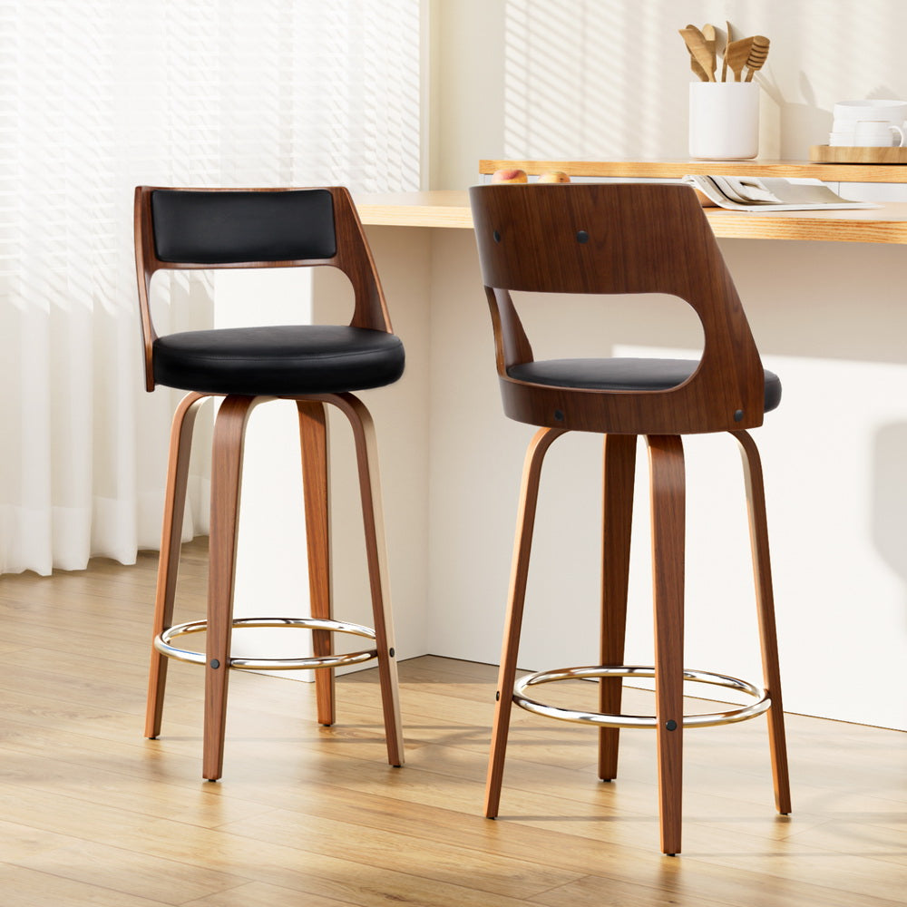 Artiss Modern Swivel Bar Stools - Set of 2