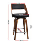 Artiss 4x Swivel Leather Bar Stools 76cm