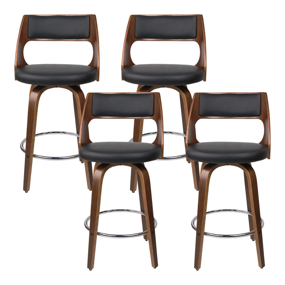 Artiss 4x Swivel Leather Bar Stools 76cm