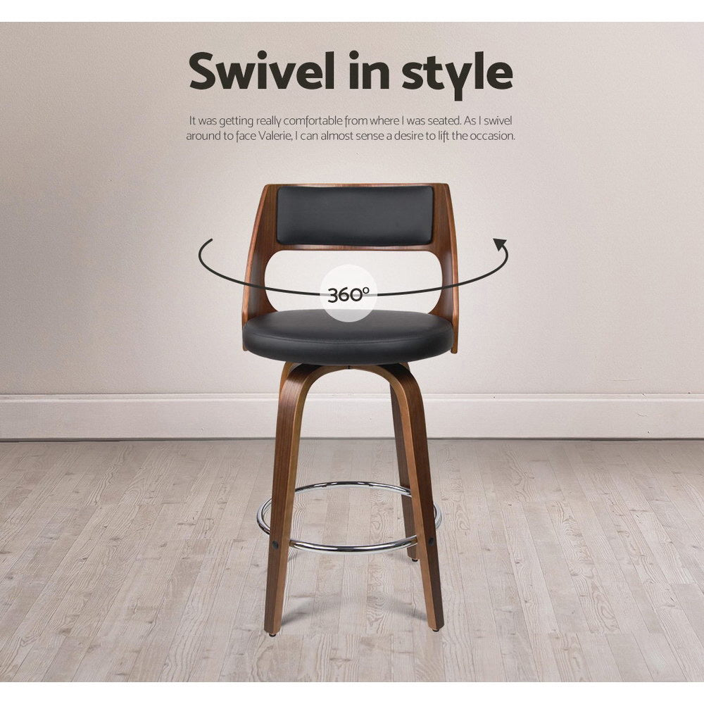 Artiss 4x Swivel Leather Bar Stools 76cm