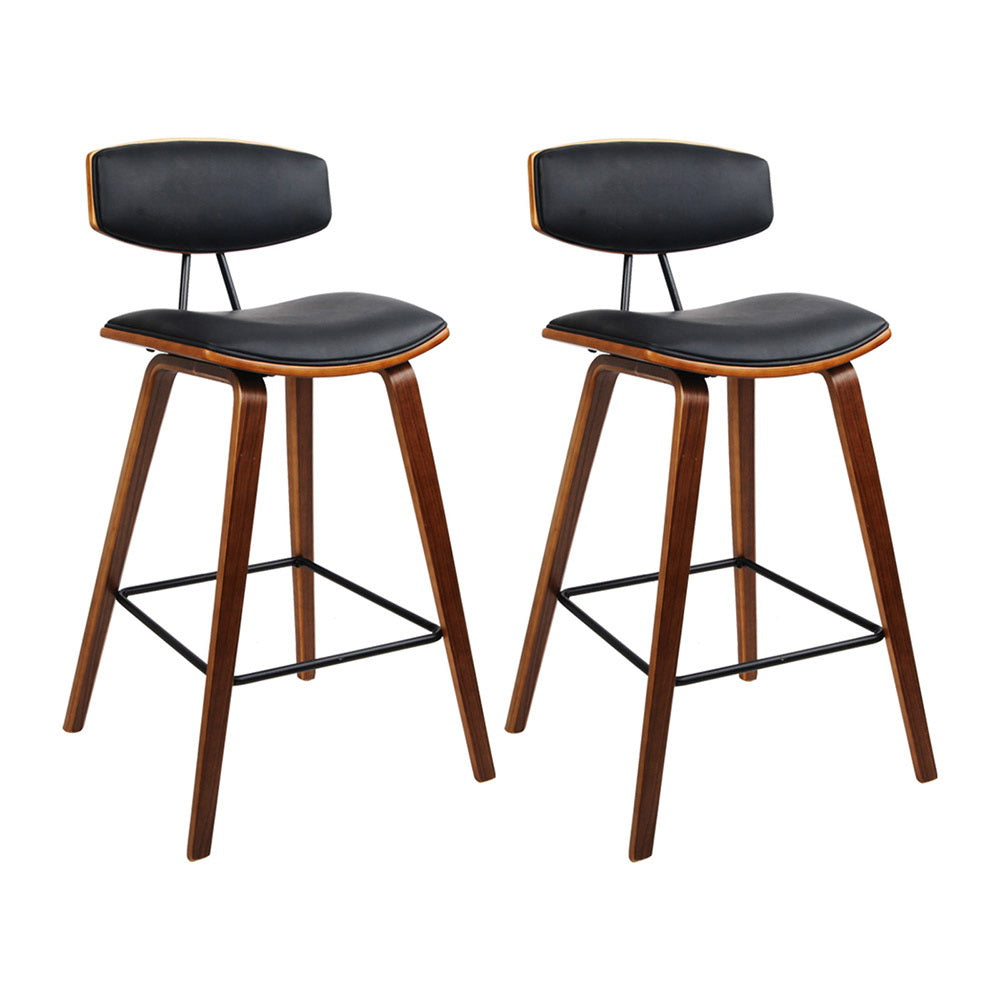 Artiss Leather-Padded Bar Stools with Backrest