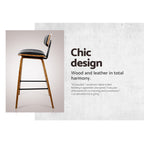 Artiss Leather-Padded Bar Stools with Backrest