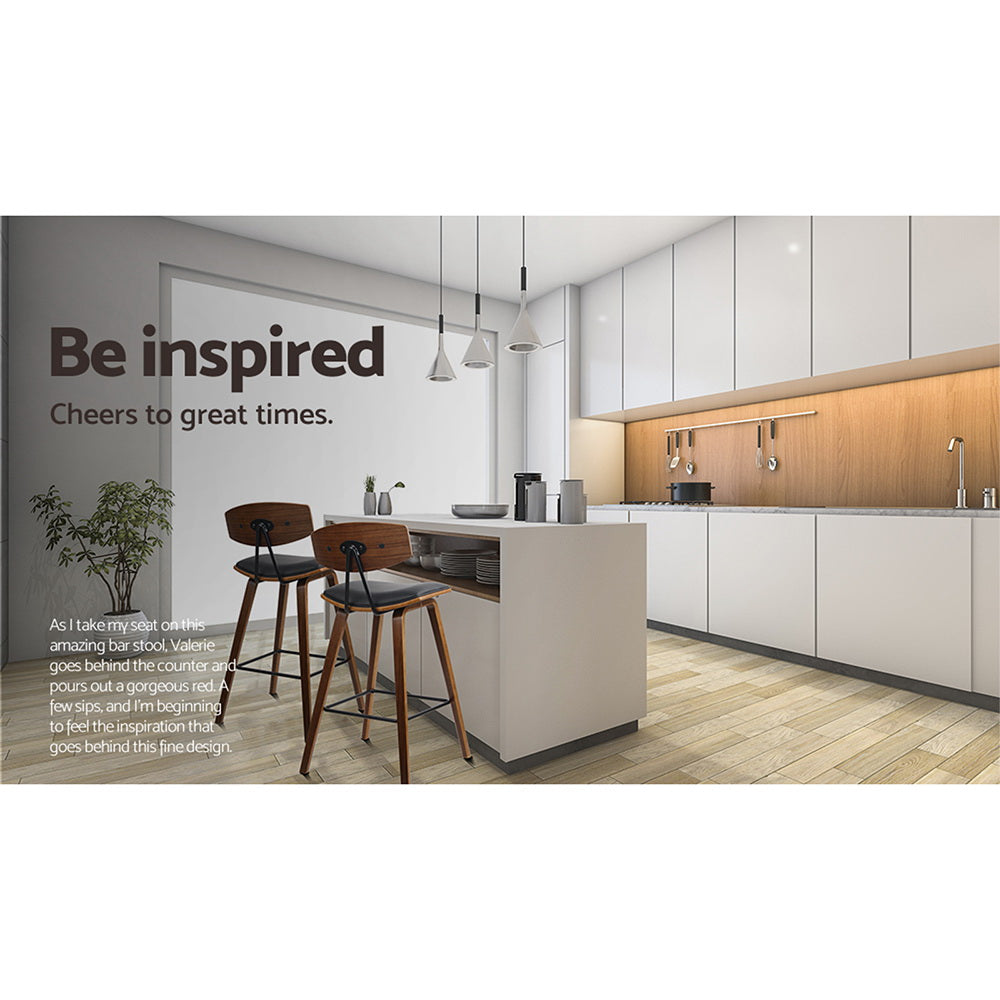 Artiss Leather-Padded Bar Stools with Backrest