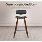 Artiss Leather-Padded Bar Stools with Backrest