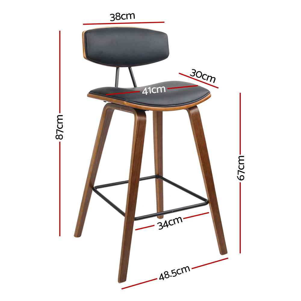 Artiss Elegant Bentwood Bar Stool with Backrest
