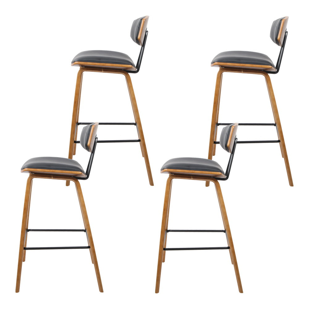 Artiss Elegant Bentwood Bar Stool with Backrest