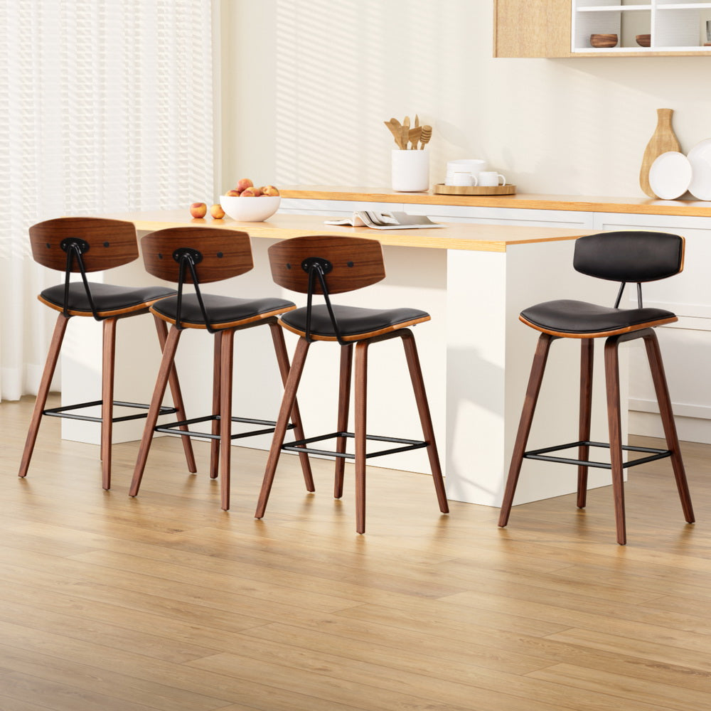 Artiss Elegant Bentwood Bar Stool with Backrest