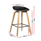 Artiss Modern Wooden Bar Stools - Set of 2