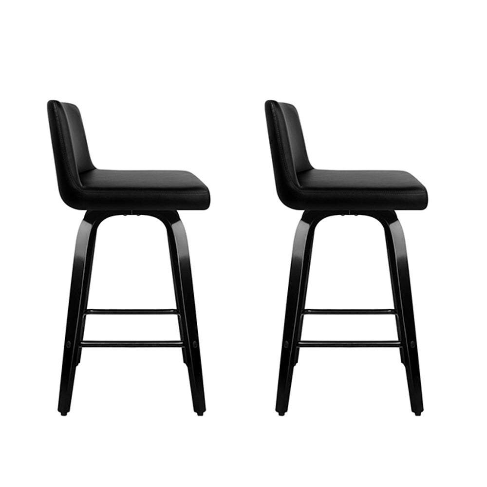 Artiss Swivel Leather Bar Stools - Set of 2
